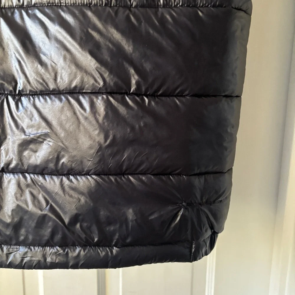 Scotch & Soda Black Puffer Vest Shiny Nylon Zip-Up Size L